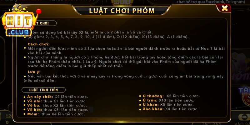 Phỏm Hitclub - Siêu Phẩm Đỏ Đen Online Khét Tiếng 4 Luật chuẩn, công bằng cho một ván Phỏm đơn giản, thú vị